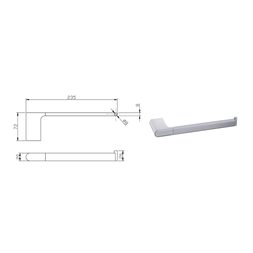 Cora Towel Bar Chrome