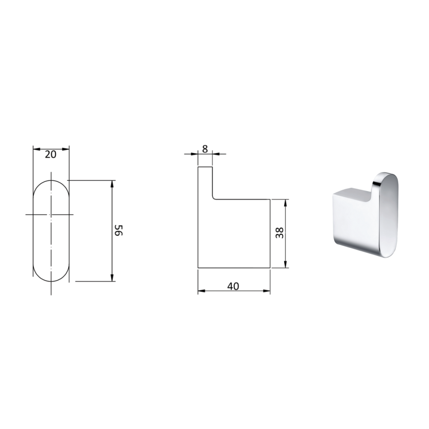 Cora Robe Hook Chrome