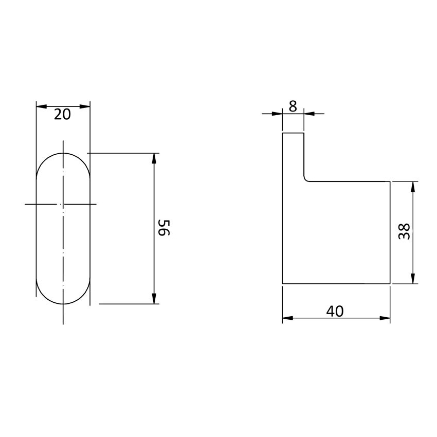 Cora Round Cornered Rectangle Robe Hook Brushed Nickel