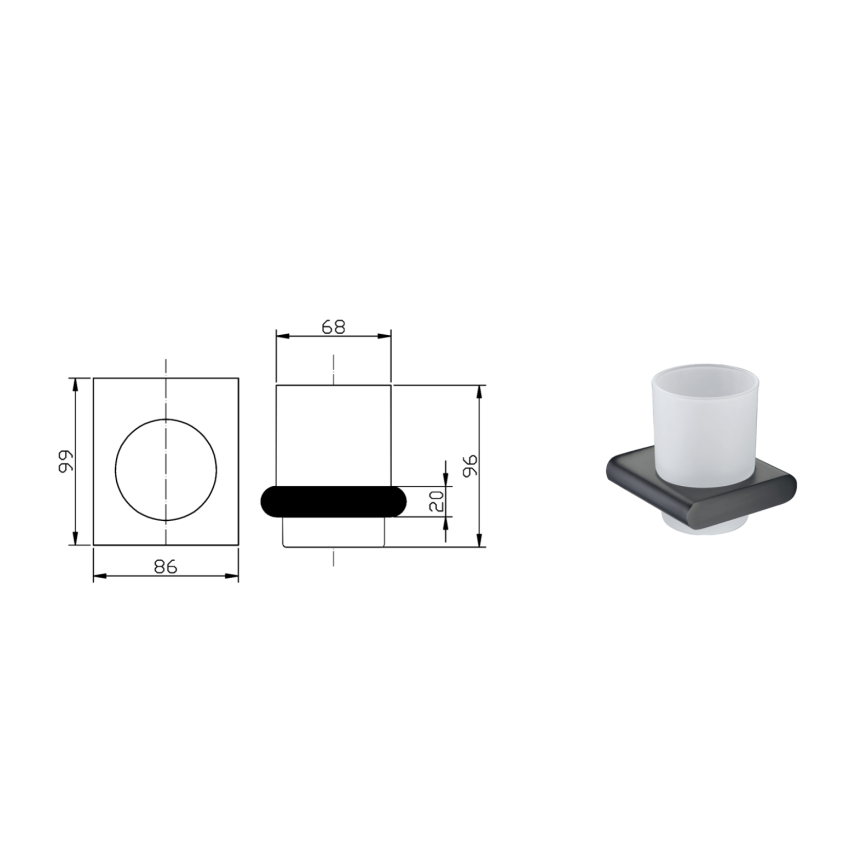 Cora Tumbler Holder Matt Black