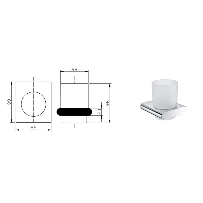 Cora Tumbler Holder Chrome