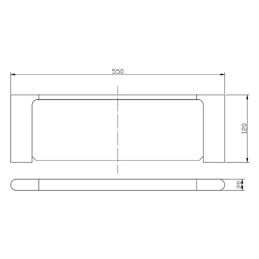 Cora Round Cornered Rectangle Cosmetic Shelf Gun Metal