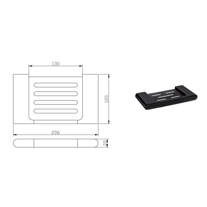 Cora Soap Holder Matt Black