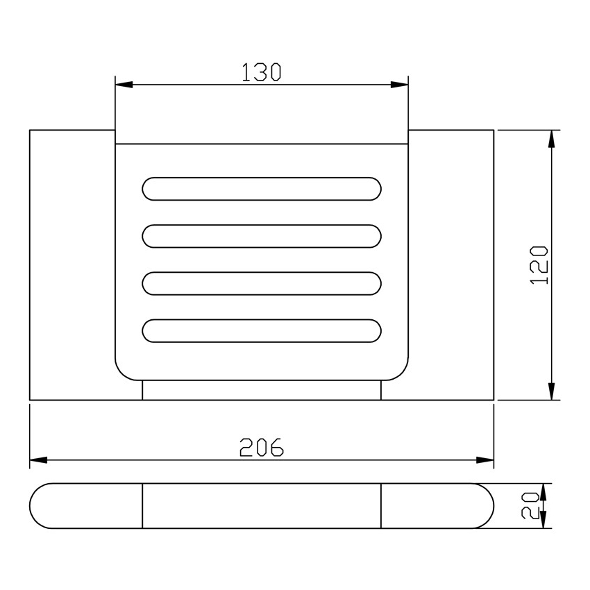 Cora Round Cornered Rectangle Soap Holder Brushed Nickel