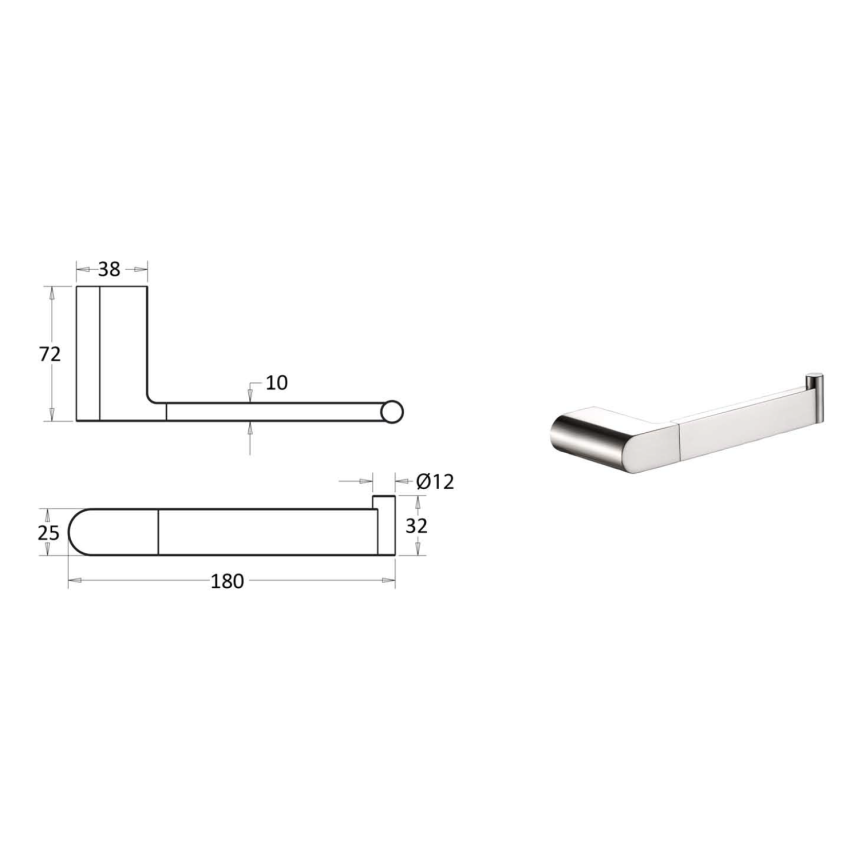 Flores Toilet Roll Holder Brushed Nickel