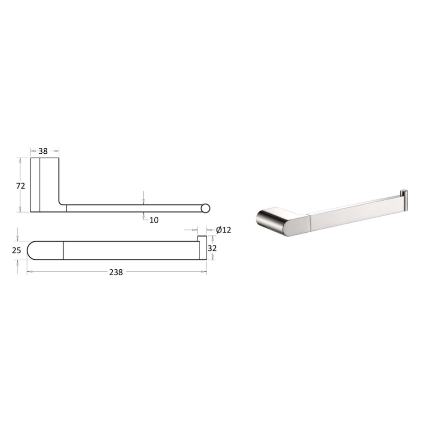 Flores Towel Bar Brushed Nickel