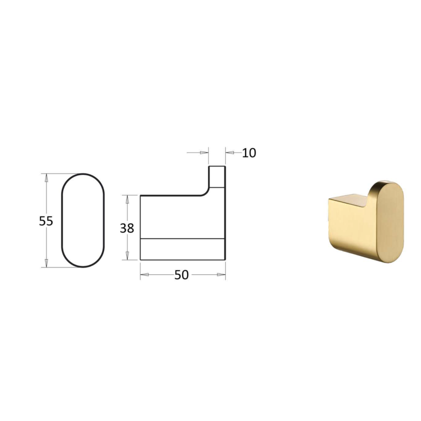 Flores Robe Hook Brushed Gold