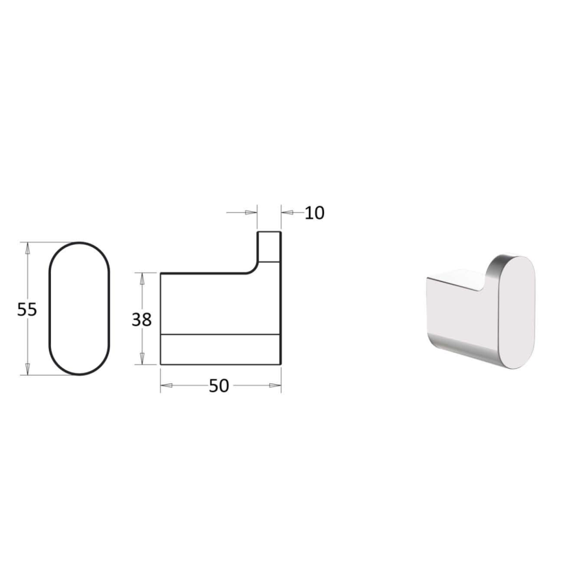 Flores Robe Hook Chrome