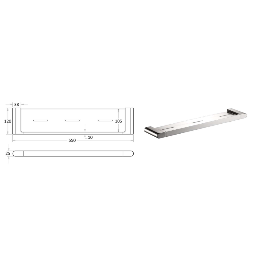 Flores Cosmetic Shelf Brushed Nickel