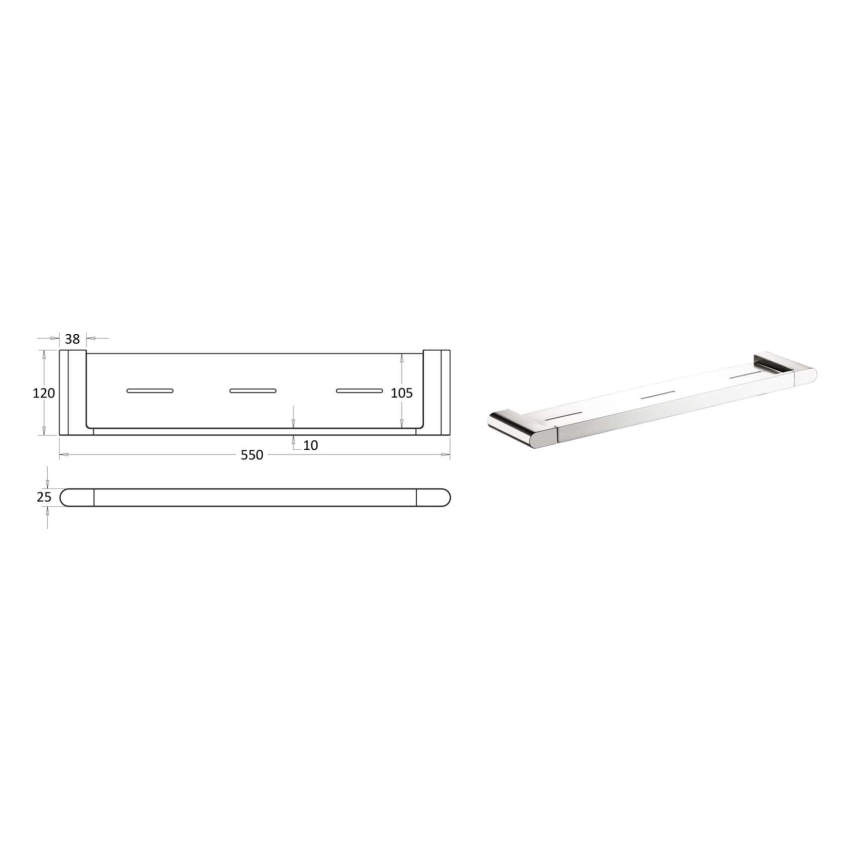 Flores Cosmetic Shelf Chrome