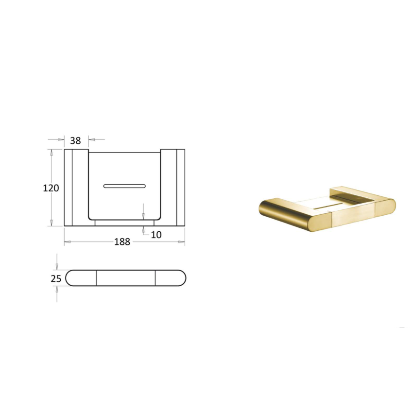 Flores Soap Holder Brushed Gold