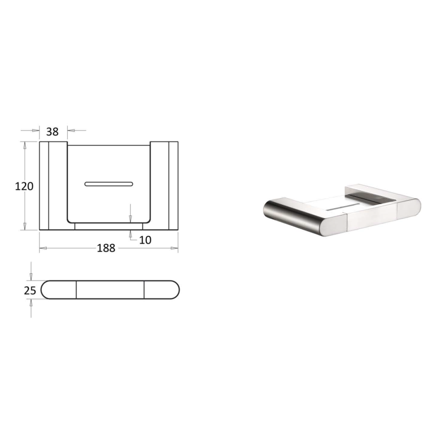 Flores Soap Holder Brushed Nickel