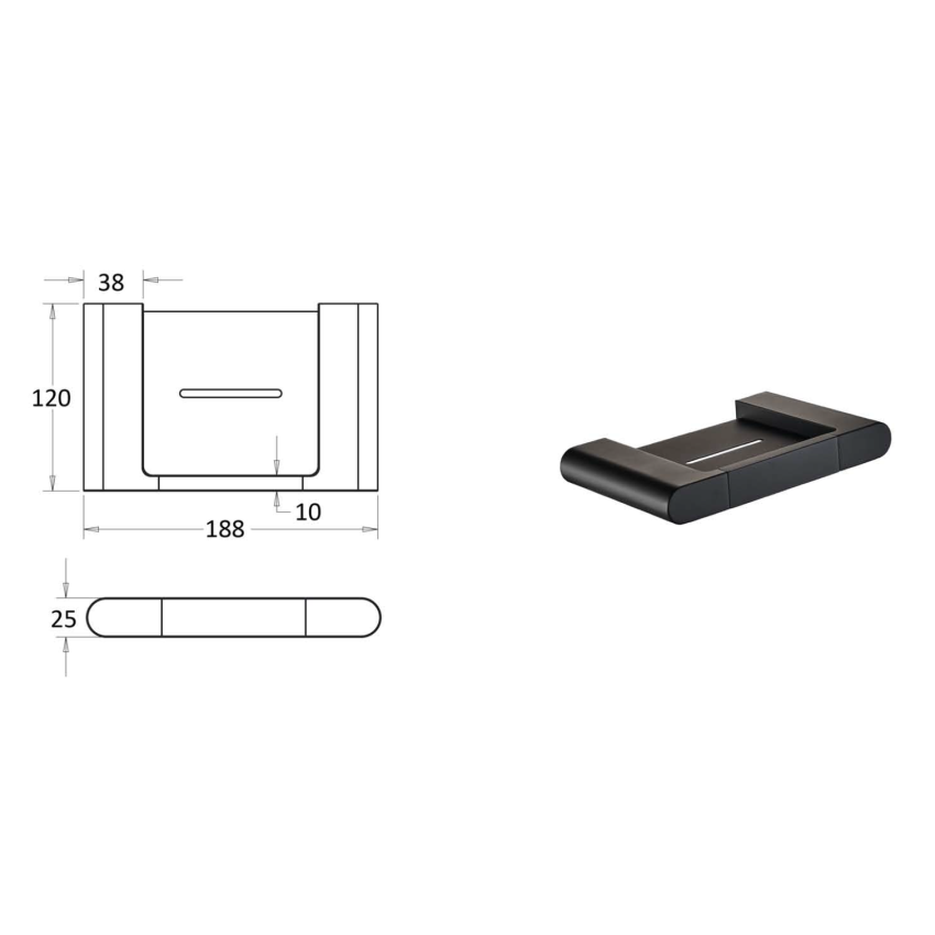 Flores Soap Holder Gunmetal