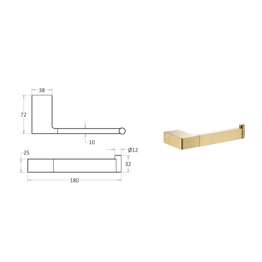 Ceram Toilet Roll Holder Brushed Gold