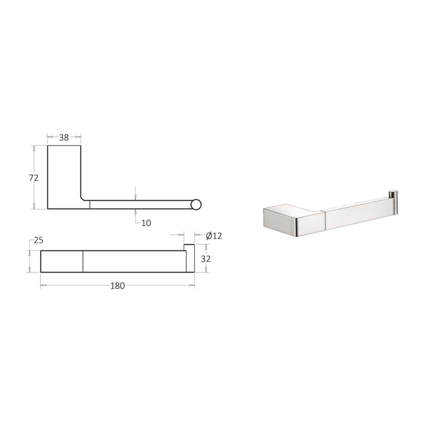 Ceram Toilet Roll Holder Brushed Nickel