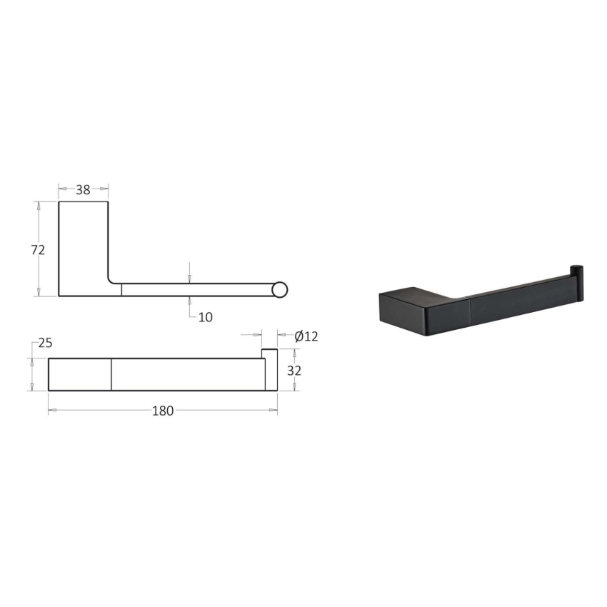 Ceram Toilet Roll Holder Matt Black