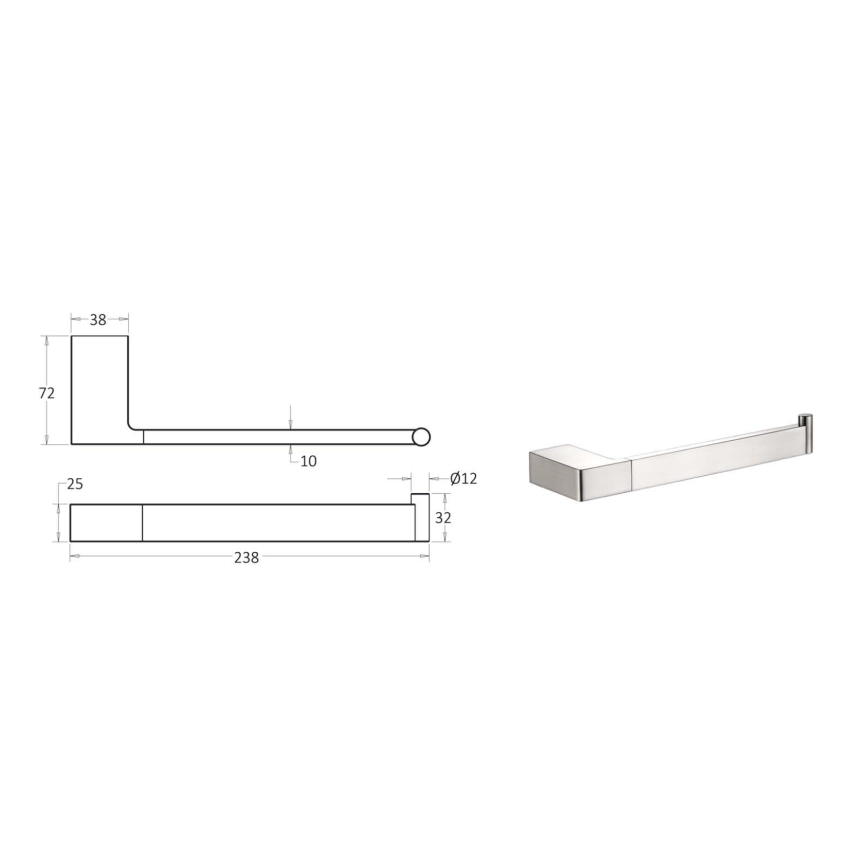 Ceram Towel Bar Brushed Nickel