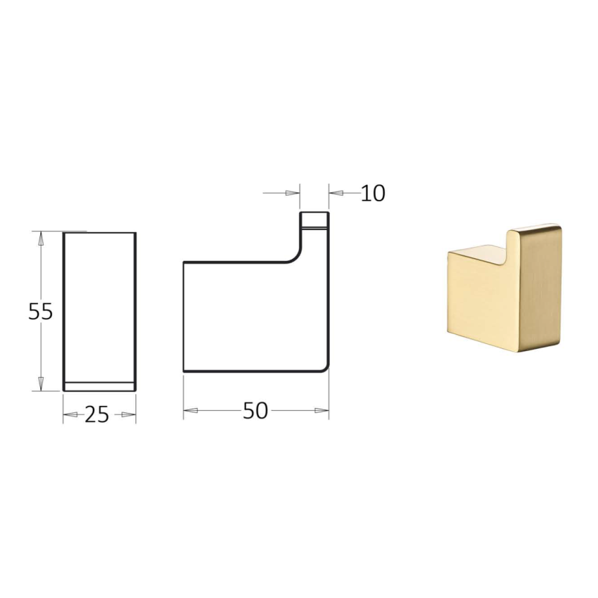 Ceram Robe Hook Brushed Gold