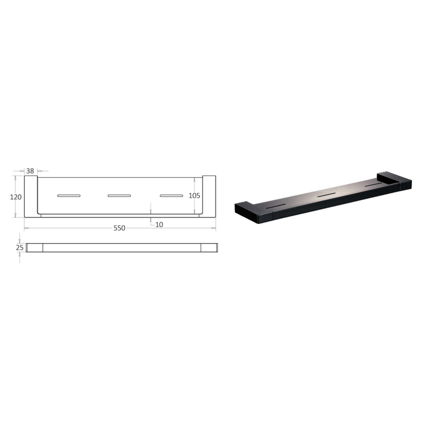 Ceram Cosmetic Shelf Matt Black