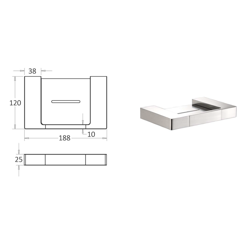 Ceram Soap Holder Brushed Nickel