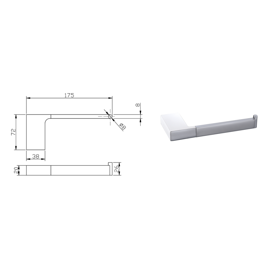 Eden Toilet Roll Holder Chrome & White