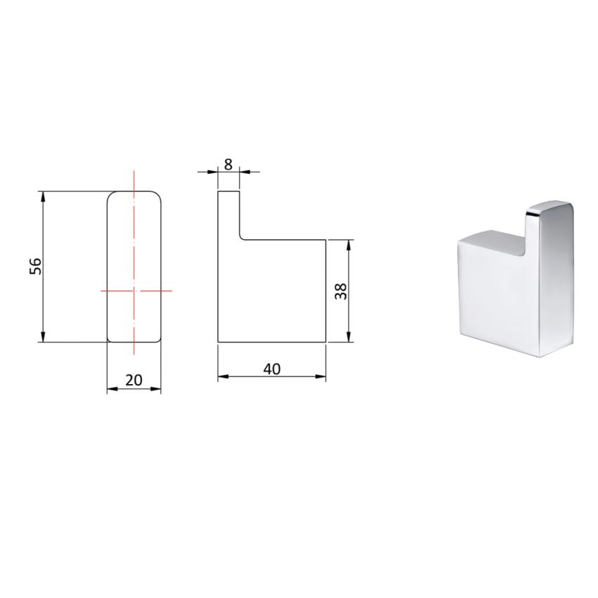 Eden Robe Hook Chrome