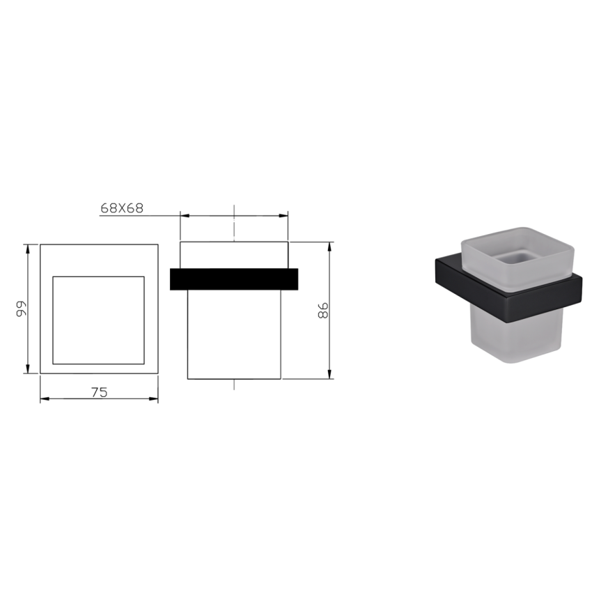 Eden Tumbler Holder Matt Black