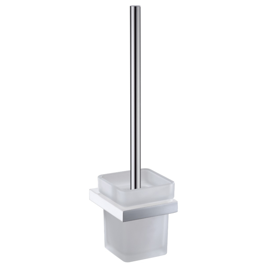 Eden Toilet Brush Holder Chrome & White