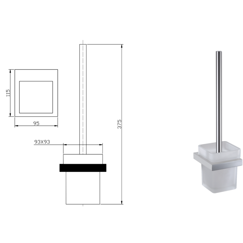 Eden Toilet Brush Holder Chrome