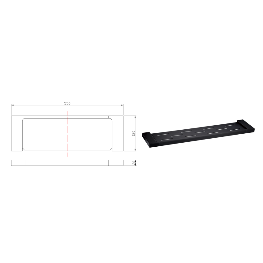 Eden Cosmetic Shelf Matt Black