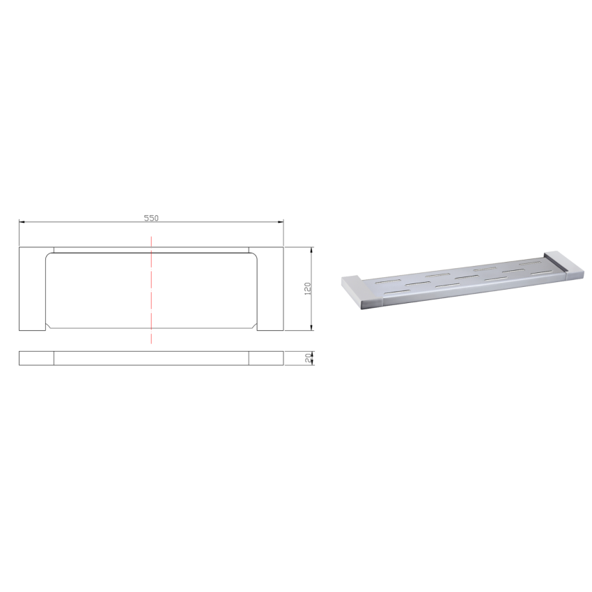 Eden Cosmetic Shelf Chrome