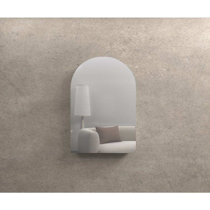 600x900mm Arched Matte White MDF 1/DR Shaving Cabinet