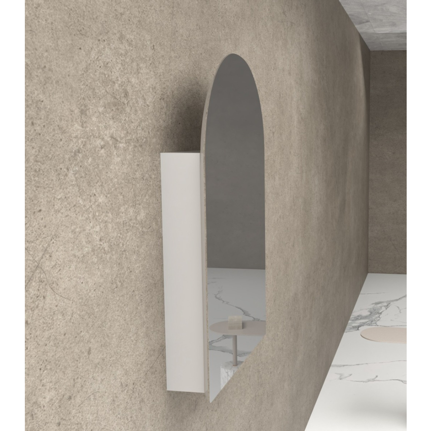 600x900mm Arched Matte White MDF 1/DR Shaving Cabinet