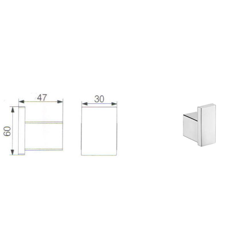 Rosa Robe Hook Mirror Polish