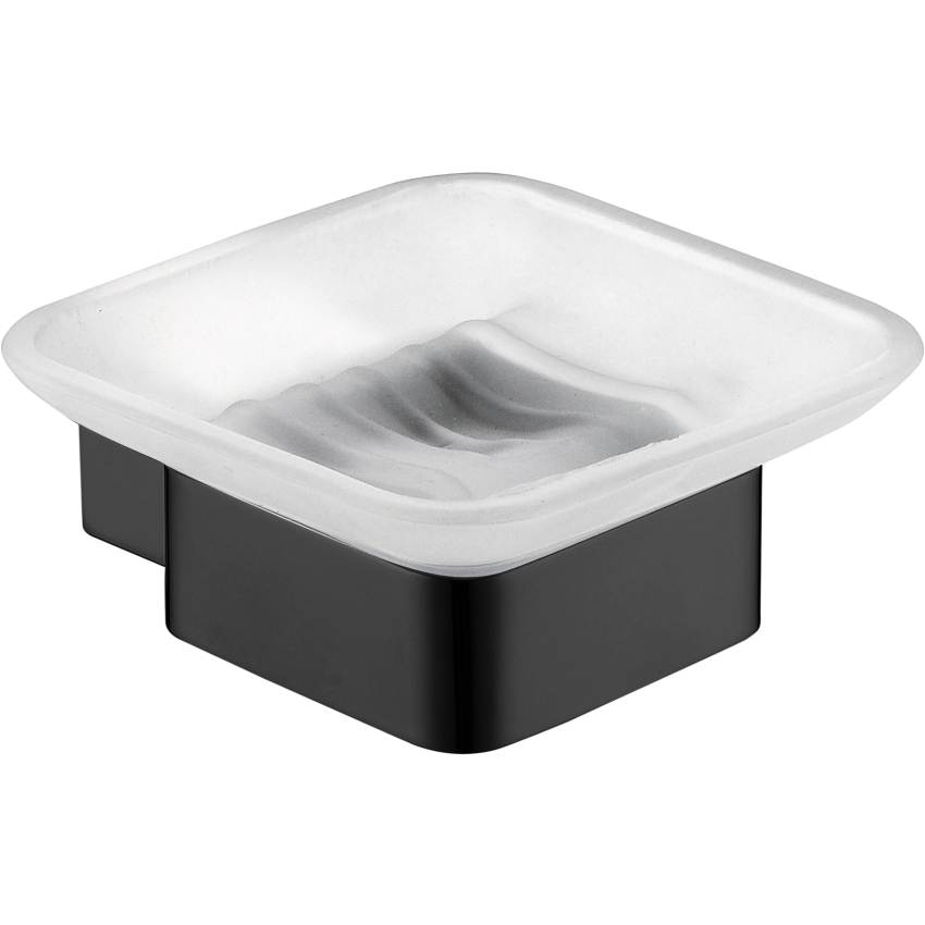 Rosa Glass Soap Dish Matt Black