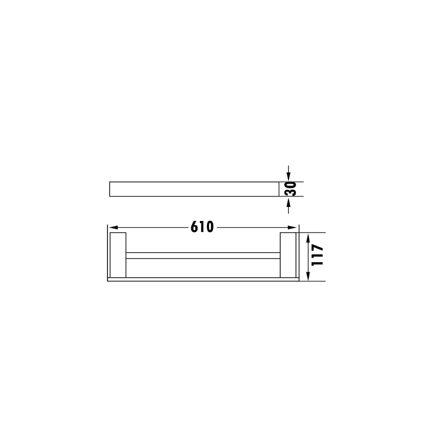 Rosa Double Towel Rail Matt Black