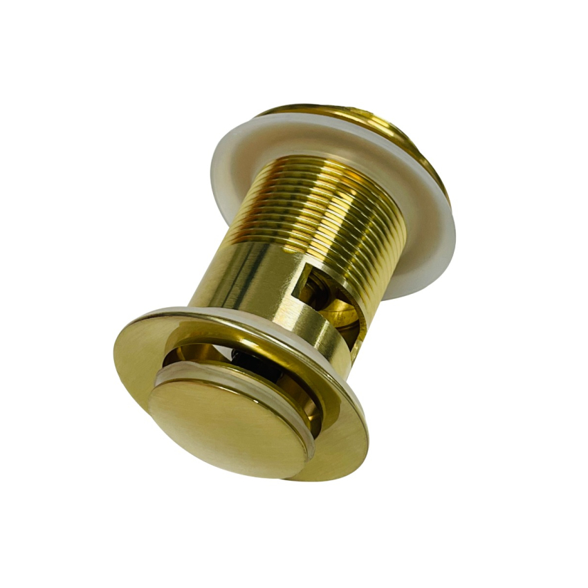 Brushed Gold Solid Brass 32mm Bathroom Basin Sink Pop Up Waste With Overflow