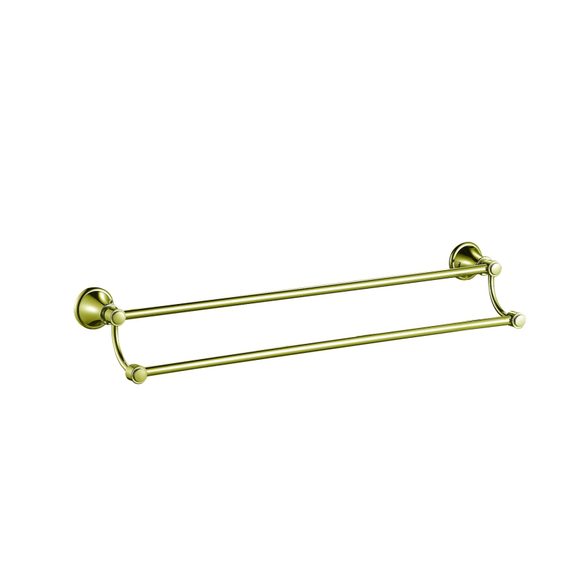 Clasico Double Towel Rail 600mm in Brushed Gold