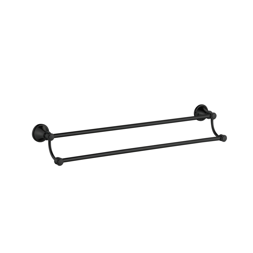 Clasico Double Towel Rail 600mm in Matt Black