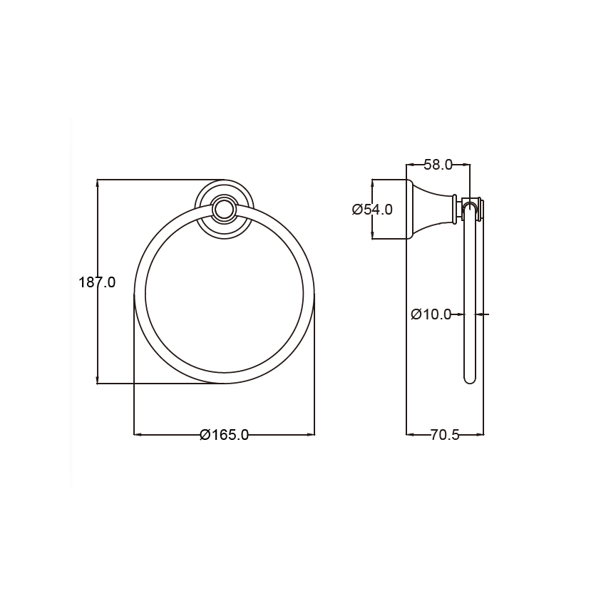 Clasico Towel Ring Chrome
