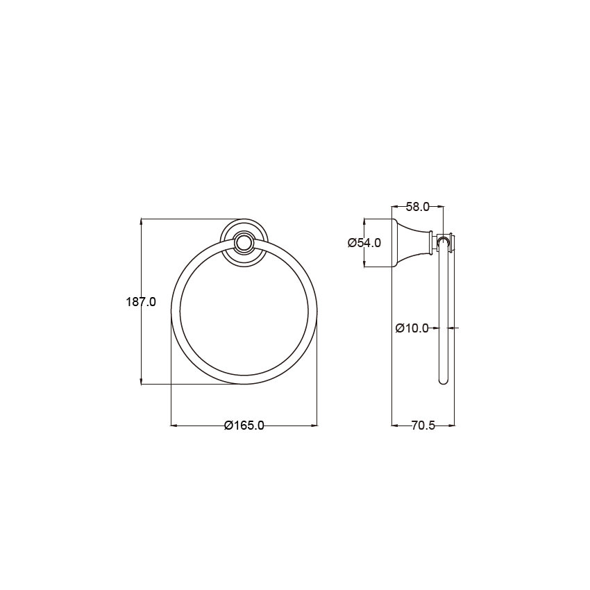 Clasico Towel Ring in Brushed Gold