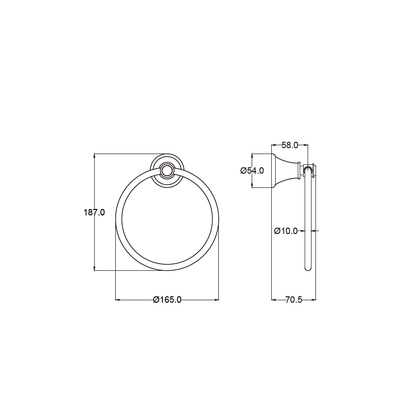 Clasico Towel Ring in Brushed Nickel