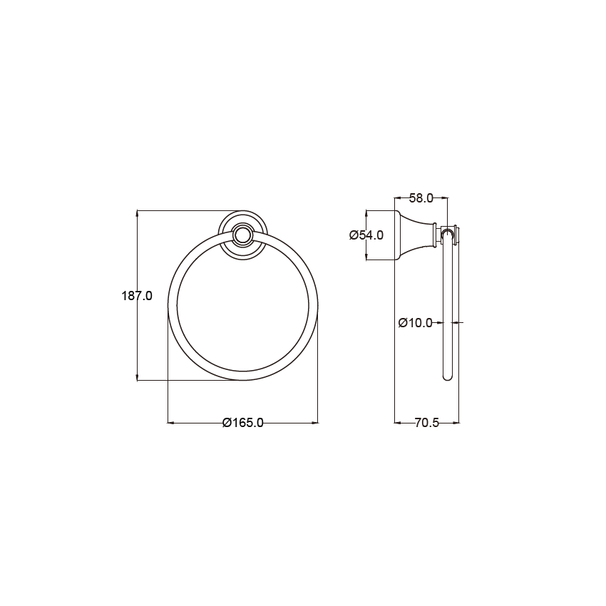 Clasico Towel Ring in Matt Black