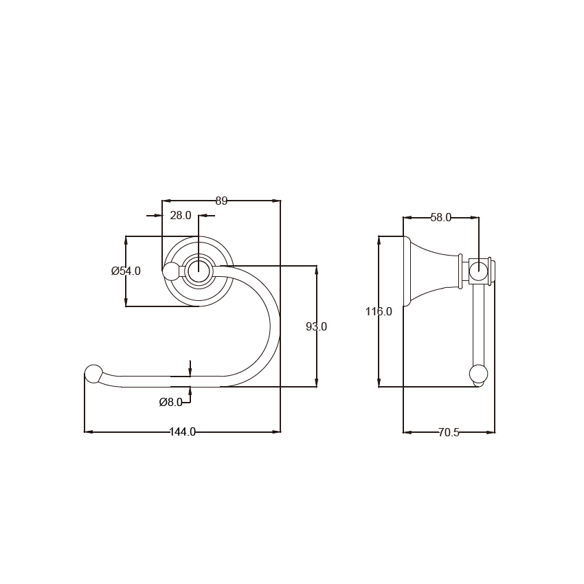 Clasico Paper Holder Chrome