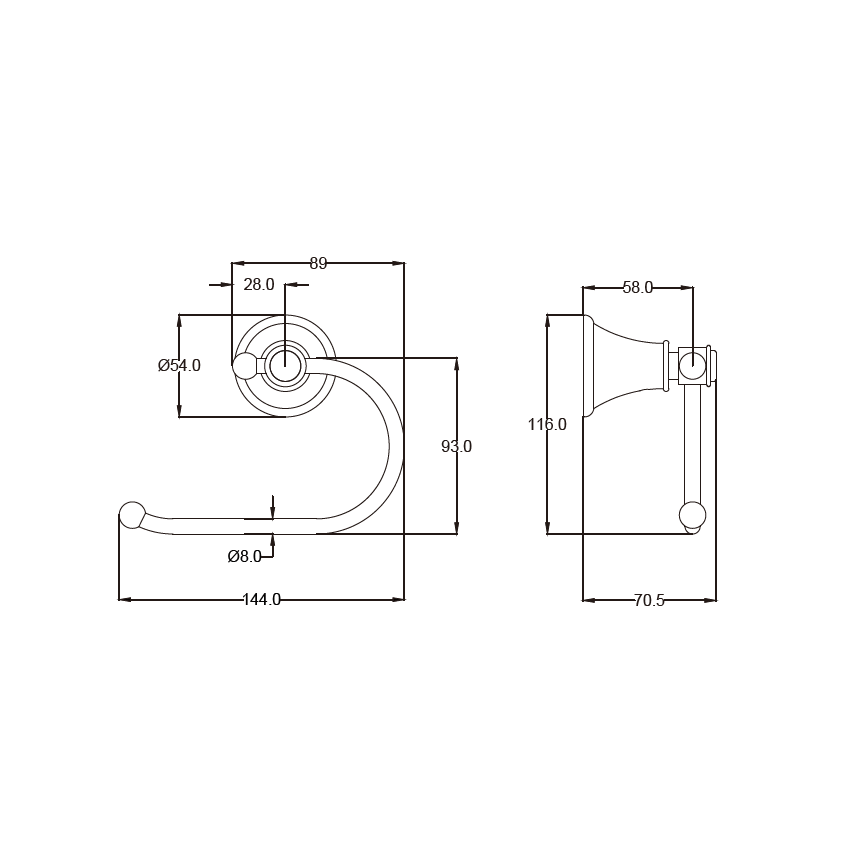 Clasico Paper Holder in Brushed Nickel