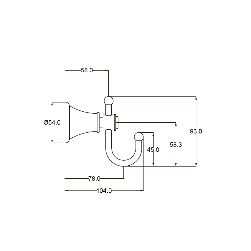 Clasico Robe Hook in Brushed Nickel