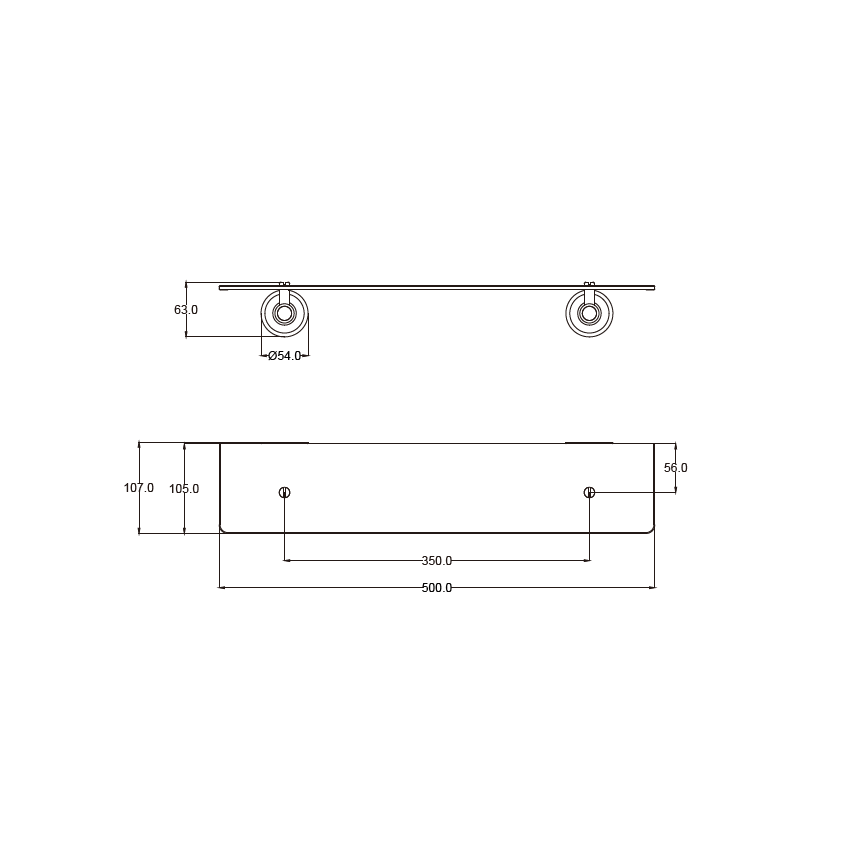 Clasico Glass Shelf in Brushed Gold