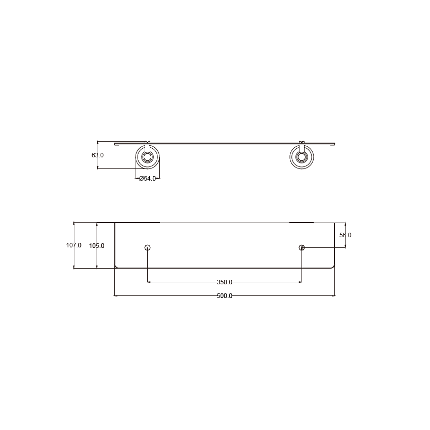 Clasico Glass Shelf in Brushed Nickel