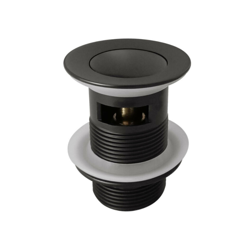 Black Solid Brass Bathroom Basin Sink Pop Up Waste With Overflow