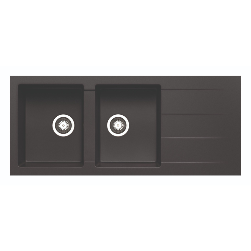 Pyragranite Kitchen Sink Overall Size 116x50cm Bowl Size 335 x 420mm x 2